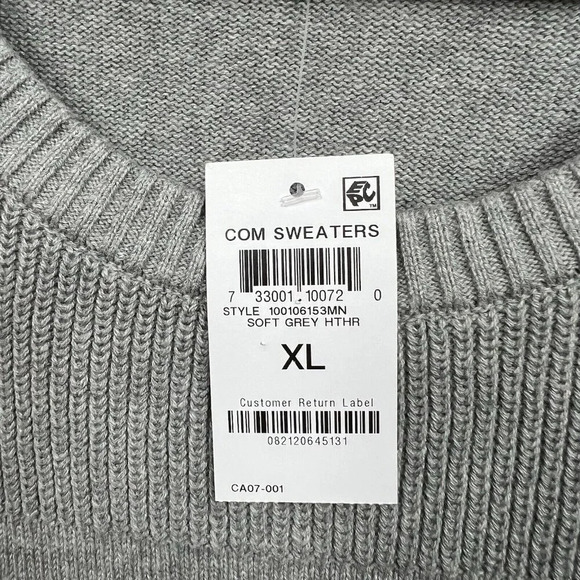 Club Room Mens XL Textured Cotton Crew Neck Pullover Sweater Gray NWT - Picture 4 of 6